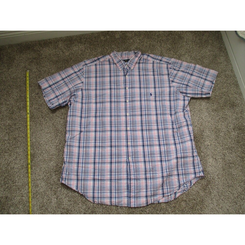 POLO RALPH LAUREN SHIRT 3XLT PINK MULTI-COLORED PLAID Linen RALPH LAUREN